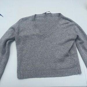 Brandy Melville Charcoal V-Neck Sweater